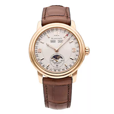 Blancpain Leman Triple-Date Moonphase 18k Rose Gold 38mm Watch 3563A-3642-53B • $11950