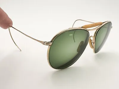 WWII Era American Optical 1/10 12K GF FUL-VUE Aviator Sunglasses FRAMES G864 • $289.12