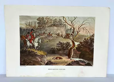 Rare Print Fox Hunting  Breaking Cover  Drawn By R. Pollard VTG Lithograph • $99.99