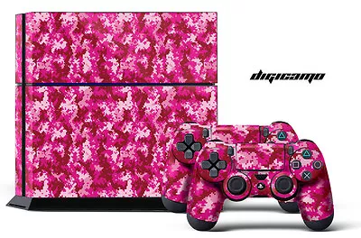 $15.46 • Buy Designer Skin PS4 Playstation Sticker 4 Console Controller Decals DIGI CAMO PINK