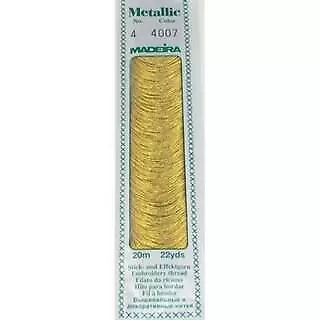 Madeira Mouliné Metallic Cotton 20m: 4007 Pure Gold • £2.85