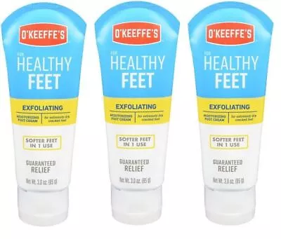 O'keeffes Exfoliating Healthy Feet Foot Cream Tube 3 Oz Each *3 Pack* • $37.99