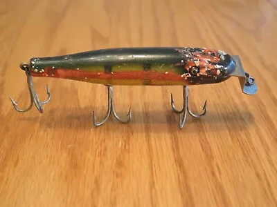 Vintage Used Creek Chub Pike All Wood Lure - Perch? 9-27-20 C.C.B. Co. • $12.95