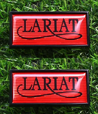 2x LARIAT For 1980-1986 Truck F100 F250 Cab Side Emblem EOTZ-1050398-C Black Red • $33.99