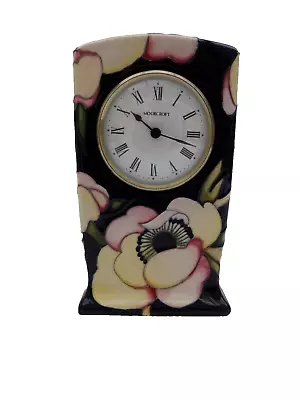 Moorcroft  Mantel Clock Anemone Blush Emma Bossons 2013 • $184.97