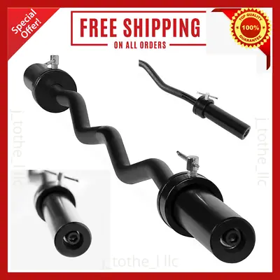 $99.99 • Buy Olympic Barbell Ez Curl Bar For Home Fitness Workout Weight Lifting Gym Training