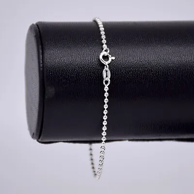 Genuine 925 Sterling Silver Diamond-Cut Ball Bead Bracelet • £5.99