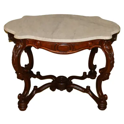 Antique Victorian Table Victorian Rosewood Oversize Marble Parlor Table #18745 • $1650