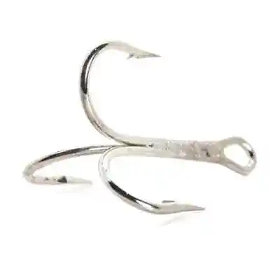 Mustad 3565 NI Nickel 3/0 Treble Hook 2X Strong 25 Pack Fishing Hooks Saltwater • $10.99