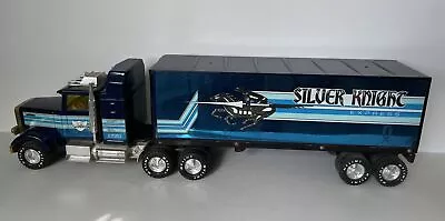 Vintage 1980 NYLINT Silver Knight Express Toy Metal Semi Truck And Trailer  • $175