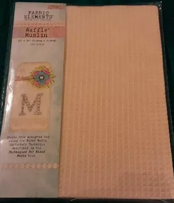 Fabric Elements Waffle Muslin Mixed Media Crafts Fabric USA 100% Cotton 22 ×36  • $12