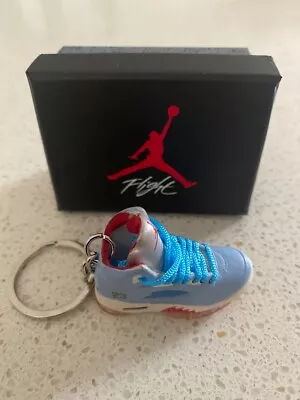 Air Jordan 5 Retro-(trophy Room Ice Blue)-1/6 Scale 3d Sneaker Keychain With Box • $15