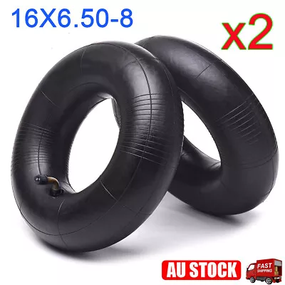 2X 16X6.50-8 INNER TUBE FOR WIDE 16  AIR PNEUMATIC WHEEL Bent VALVE WHEELBARROW • $27.59