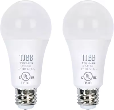 UL Listed 2 Pack 3 Way LED Light Bulbs 50/100/150 Watt Soft 3000K • $13.32