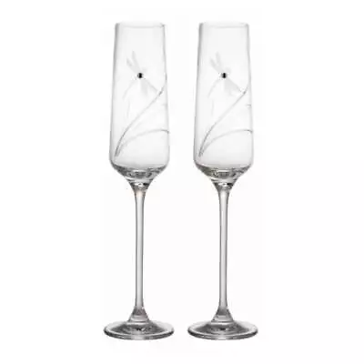 Glitz Champagne Glasses Set Of 2 Dartington Crystal • £32.54