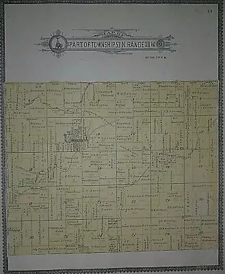 Vintage 1917 Historical Land Owner Plat Map ~ MIDDLEGROVE MONROE Co MISSOURI • $34
