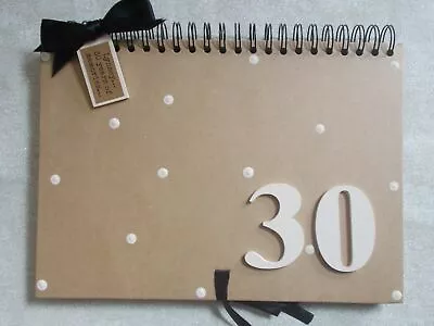 Personalised Handcrafted A4 30th Birthday Guest Book Scrapbook Photo Album Gift • £17.95