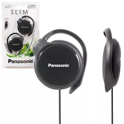 Panasonic RP-HS46E-K Black Slim Clip On Mp3 Stereo Headphones Earphones GENUINE • £8.98