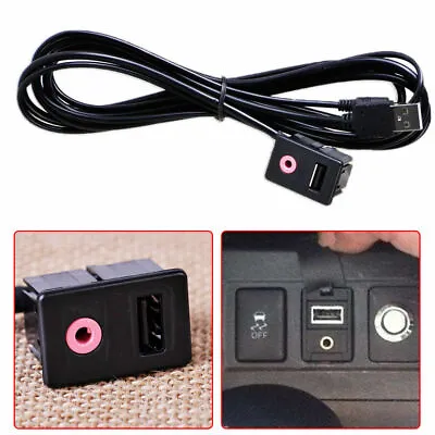 Car Dashboard Panel USB Audio Flush Mount Adapter Cable 3.5mm AUX Male Mounting • $16.52