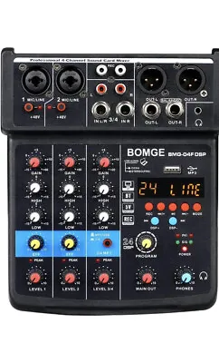 £49.99 • Buy BOMGE 4 Channel Mini DJ Audio Sound Mixer Interface With MP3