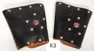 Vintage Western Cowboy Child's Toy Arm Cuffs Black Leather Studs K3 • $17.99