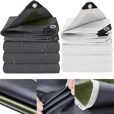 16oz Heavy Duty Canvas Tarp Tarpaulin Thick Camping Garden Cotton Shade Tent • $45.59