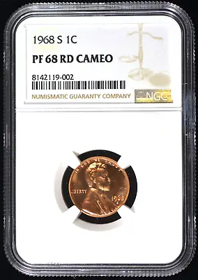1968-S PF PR 68 RD Cameo NGC U.S / United States 1c Lincoln Memorial Cent • $25