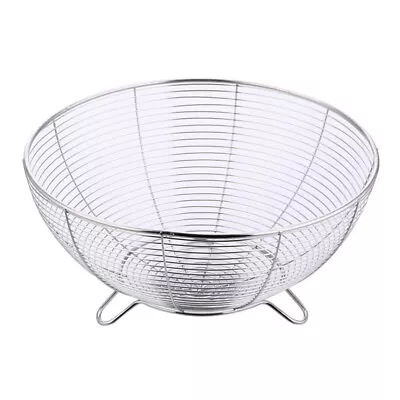 Food Draining Basket Sundries Storage Basket Metal Fruit Bowl • £10.58
