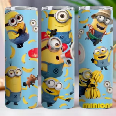 Blue Despicable Me Minions  20 Oz Tumbler 20oz Skinny Cup Mug   Lid W/ Straw • $19.95