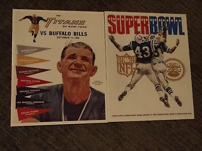 New York Jets AFL 1960 Debut And Super Bowl III Program Cover 8x10 Photos • $6