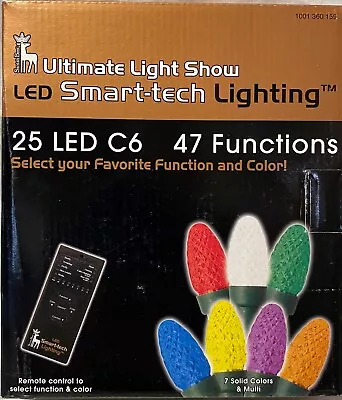 Santa's Best 25 LED C6 Lights 47 Functions Christmas Holiday Lightshow W/ Remote • $38.99