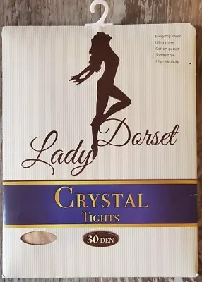 Vintage Lady Dorset Crystal Tights ULTRA SHINE Pantyhose Nude XL; HTF NIP! • $19.95