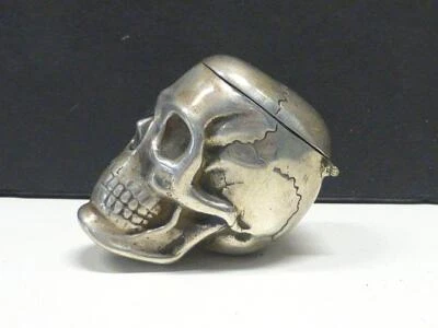 $199.99 • Buy Vintage DAB David Bowles SKULL Cranium Head Sterling Silver Match Safe Vesta