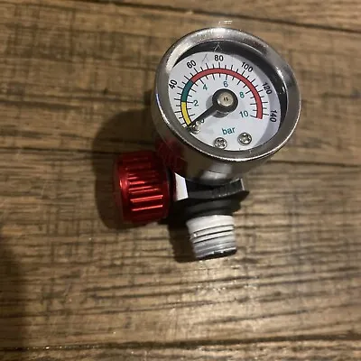 1/4 Inch Mini Adjustable Air Pressure Regulator W Pressure Gauge Anodized Red K • $12.80