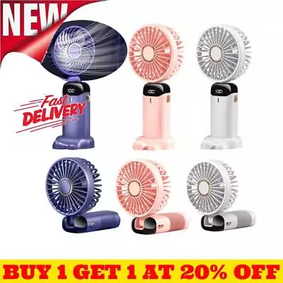 Portable Mini Hand-held Small Folding Desk Fan Cooler Cooling USB Rechargeable • $15.55