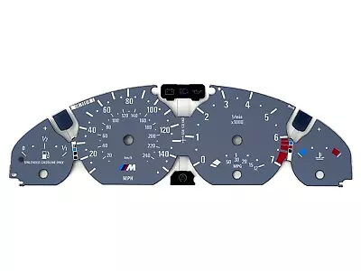 BMW E46 M-Style M3 Gray 140/240 Dash Instrument Cluster Gauge Faces Replacement • $79