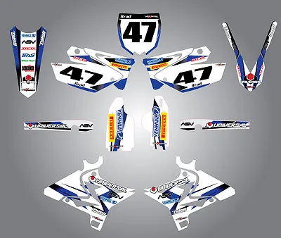 Yamaha YZ 125 UFO RESTYLIZED PLASTICS - 2002 / 2015 Full Graphic Kit Storm Style • $299.90