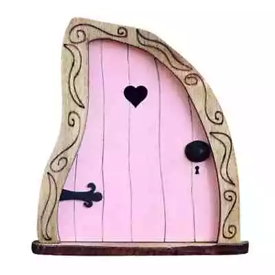 Elf Fairy Pixie Hobbit Door Magical Miniature Garden Tree Indoor Wooden Decor • £4.95