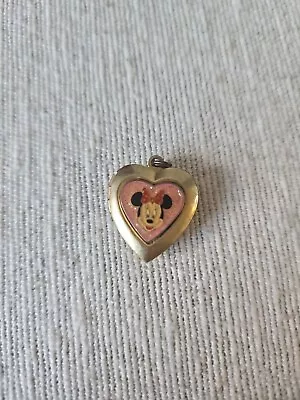 Vintage Disney Minnie Mouse Gold Tone Locket Pendant Mickey Mouse • $6.99