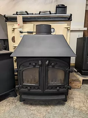 Used Stove Villager Approx 8kW Black 2 Doors Woodburning Canopy • £350