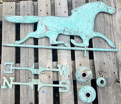 Antique Copper Running Horse Weather Vane Topper Good Directions Copper Spacers • $349