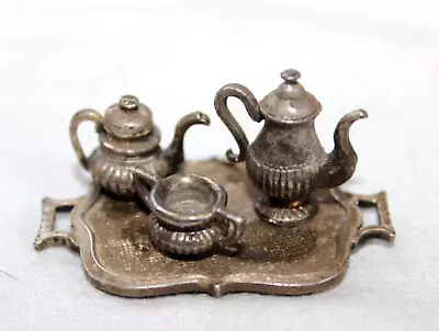 1:12 Dollhouse Miniature Silver Plated Tea Set By WAP Watson England • $14.99