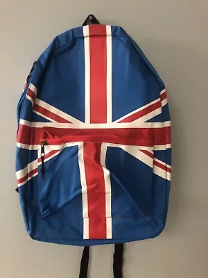 Bio World Backpack With Front Pocket. New.    Union Jack Top Stitch Bkpk • £23.16