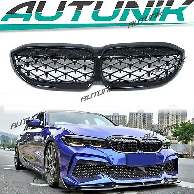 Gloss Black Diamond Front Kidney Grill Grille For BMW G20 330i M340i 2019-2022 • $82.99