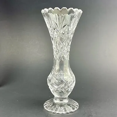£13.84 • Buy Pretty Shiny 7 Inch Czech Bohemian Lead Crystal Bud Vase Home Decor Excellent
