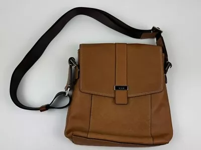 Tumi Genuine Tan Leather Crossbody Shoulder Bag Adjustable • £120.64