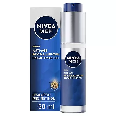 NIVEA MEN Anti-Age Hyaluron Face Moisturising Gel (50ml) Men's Moisturiser With • £8.27