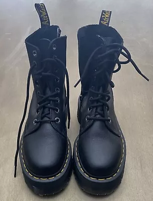 Dr. Martens Jadon Iii Pisa Platform Boots Black Leather Women’s Size 7 Men’s 6 • $110