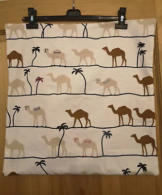 Ikea Cushion Cover. Camel Tilltalande. Hand Stitched Embroidered Cream/Brown  • £28