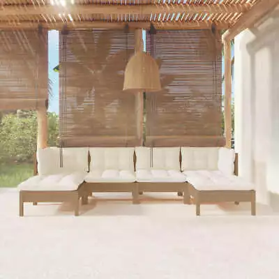 VidaXL 6 Piece Garden Lounge Set With Cushions Honey Brown Pinewood AUS • $974.25